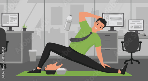 Office Worker's Stretching Routine Staying Active and Flexible at the Workplace