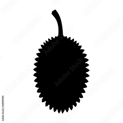 Stylized durian silhouette with a distinctive and spiky textured outer shell