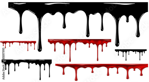 Spooky dripping paint and blood for Halloween designs creates a chilling atmosphere, perfect for invitations, posters, and spooky decorations this season