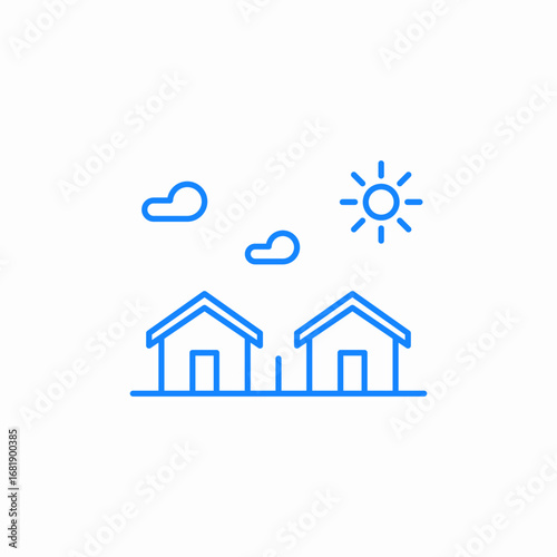 environment houses icon sign vector