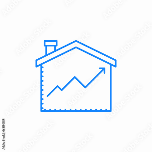 increased housing prices icon sign vector