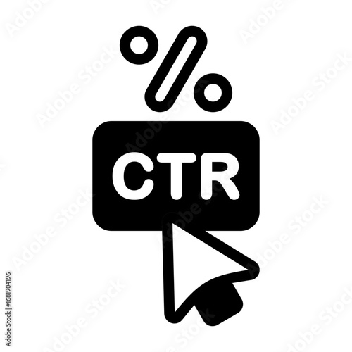 CTR Optimization Semi Solid Vector Icon