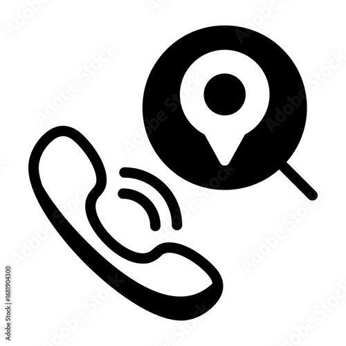 Call Tracking Semi Solid Vector Icon