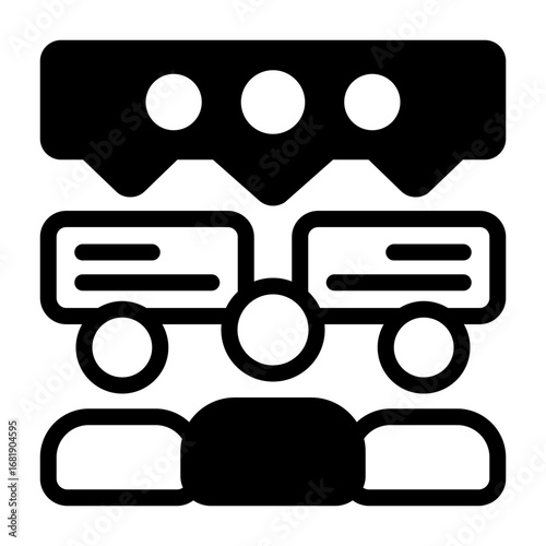 Team Collaboration Semi Solid Vector Icon