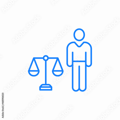 person with justice scale icon sign vector