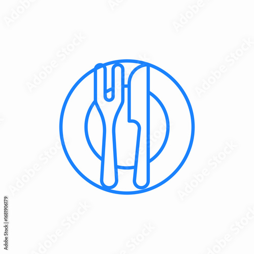 plate cutlery food icon sign vector