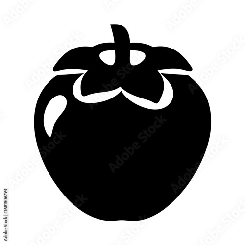 Minimalist vector illustration of a ripe, delicious, and wholesome tomato