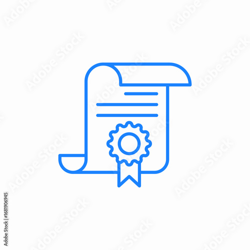 scroll certificate seal icon sign vector