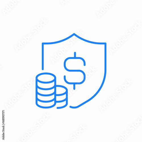 shield money security icon sign vector