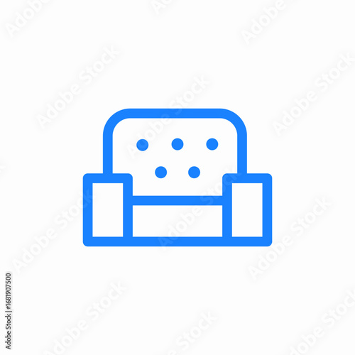 single couch furniture icon sign vector