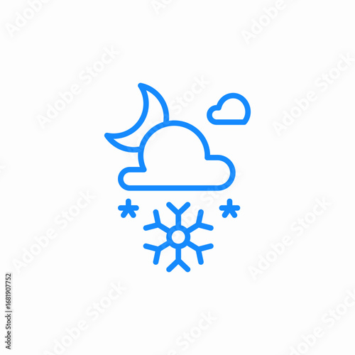 snowy night icon sign vector