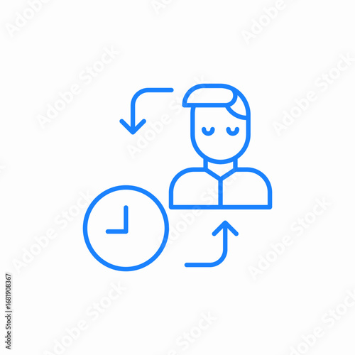 time man arrows icon sign vector