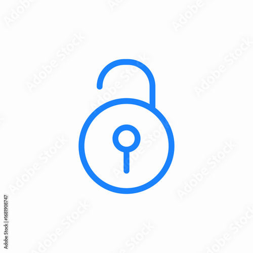 unlocked padlock symbol icon sign vector