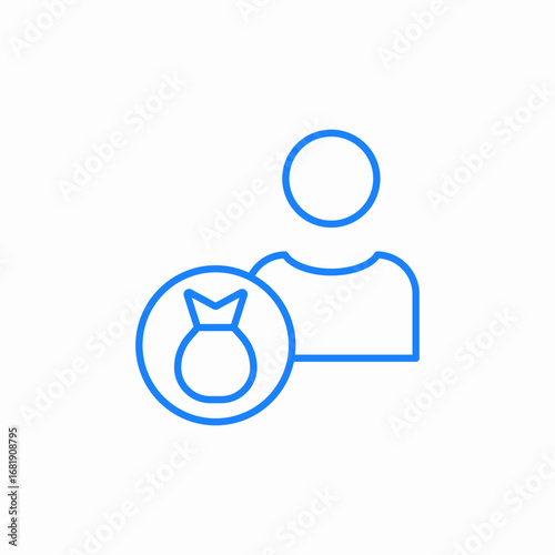 user bag money icon sign vector