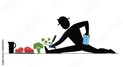 Healthy Eating Made Fun A Playful Illustration of Culinary Creativity and Wellness