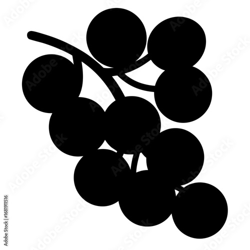 Black silhouette illustration of a bunch of grapes, ready to eat