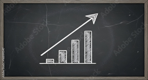 Wallpaper Mural business graph on blackboard Torontodigital.ca