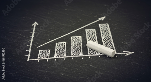 Wallpaper Mural business graph on blackboard Torontodigital.ca