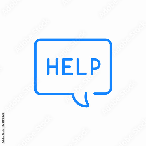help text support icon sign vector