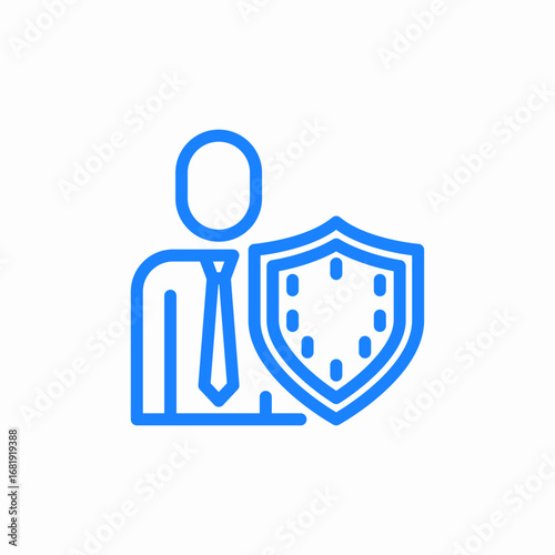 insurance worker icon sign vector