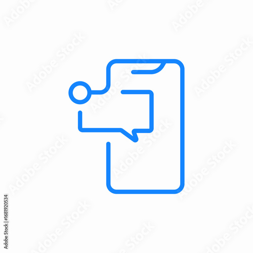 mobile message notification icon sign vector