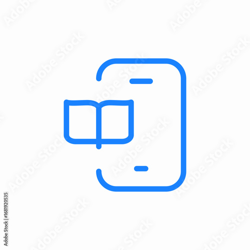 mobile reading icon sign vector