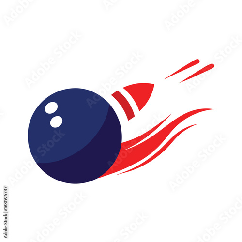 Dynamic Bowling Strike Motion Effect Vector