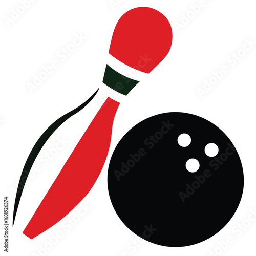 Ten Pin Bowling Strike Vector Illustration