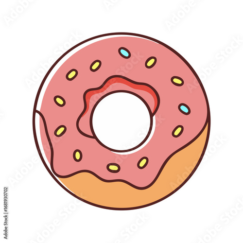 Delicious glazed donut with colorful sprinkles, a sweet treat illustration