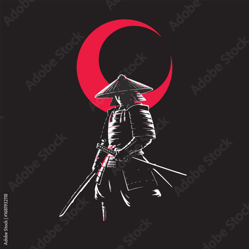 vector illustration of a warrior with sword