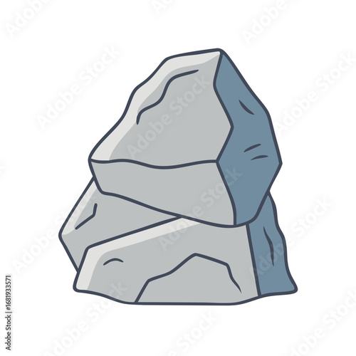 Stylized illustration of two gray rocks, stacked on top of each other