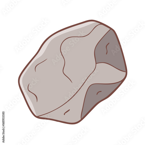 Cartoon rock with smooth edges and flat coloring suitable for animation