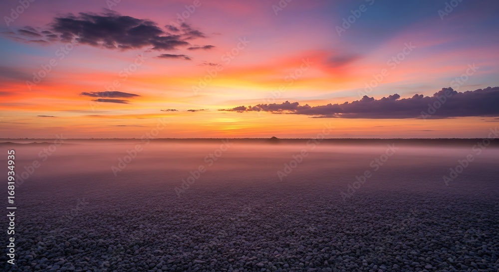 Fototapeta premium Stunning Sunset over Tranquil Ocean.