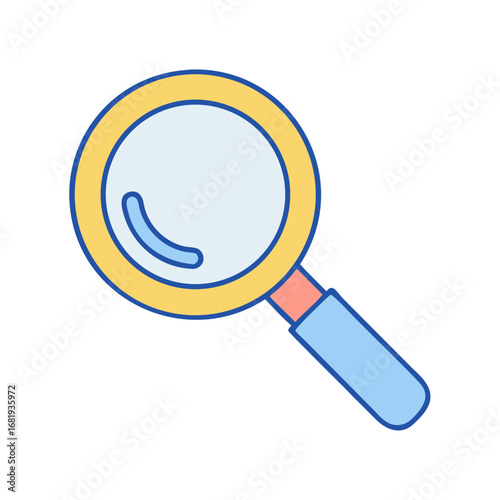 Minimalist Magnifying Glass Illustration for Investigation and Exploration Concept Design