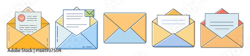 Diverse Envelopes Containing Letters and Documents for Communication and Correspondence
