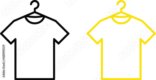 T shirt icon vector illustration clothing apparel design line art