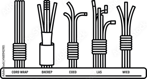 Different types of wires and cables illustration vector design
