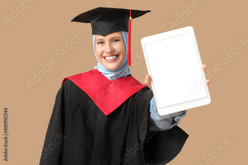 Muslim female graduating st...