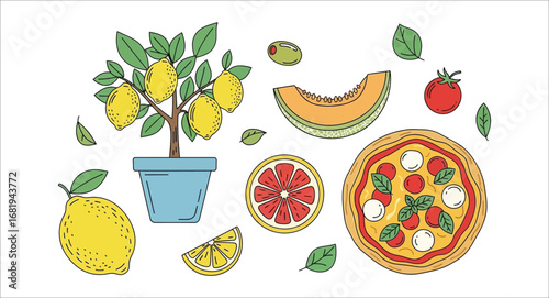Versatile vector graphic design featuring a spectrum of cmyk and rgb colors ideal for branding and digital applications created with helvetica and courier fonts