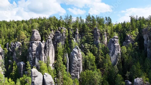 Adršpach Rocks between the Teplice Mountains drone flyover