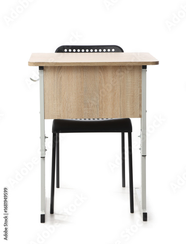 Empty wooden school desk an...