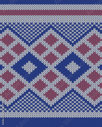 Vector illustration of Malaysian textile, Tiang Seri Songket. Traditional malay motive knitted pattern
