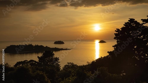 Koh Chang Thailand at the Sae Bai overlook, sunset timelapse 