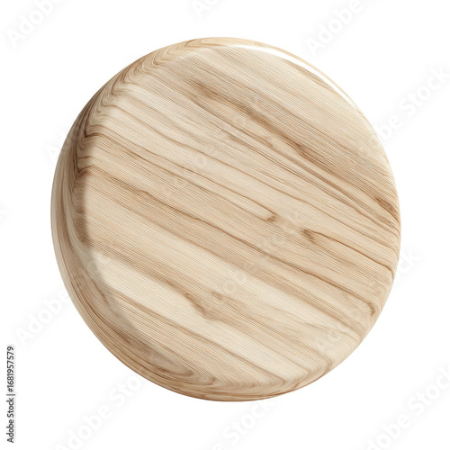 Oval, light beige wood-grain design
