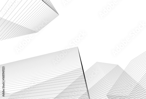 Abstract architectual drawing vector 3d illustration