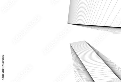 Abstract architectual drawing vector 3d illustration