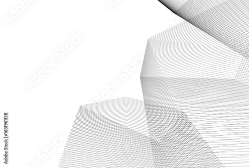 Abstract architectual drawing vector 3d illustration