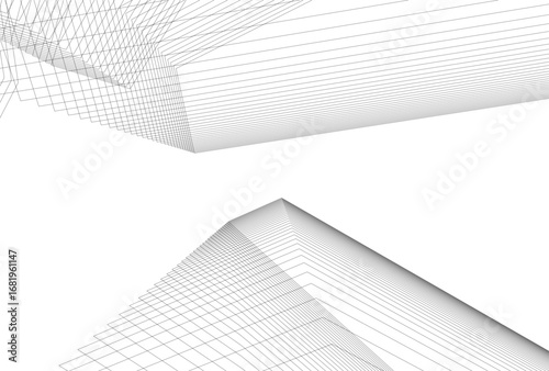 Abstract architectual drawing vector 3d illustration