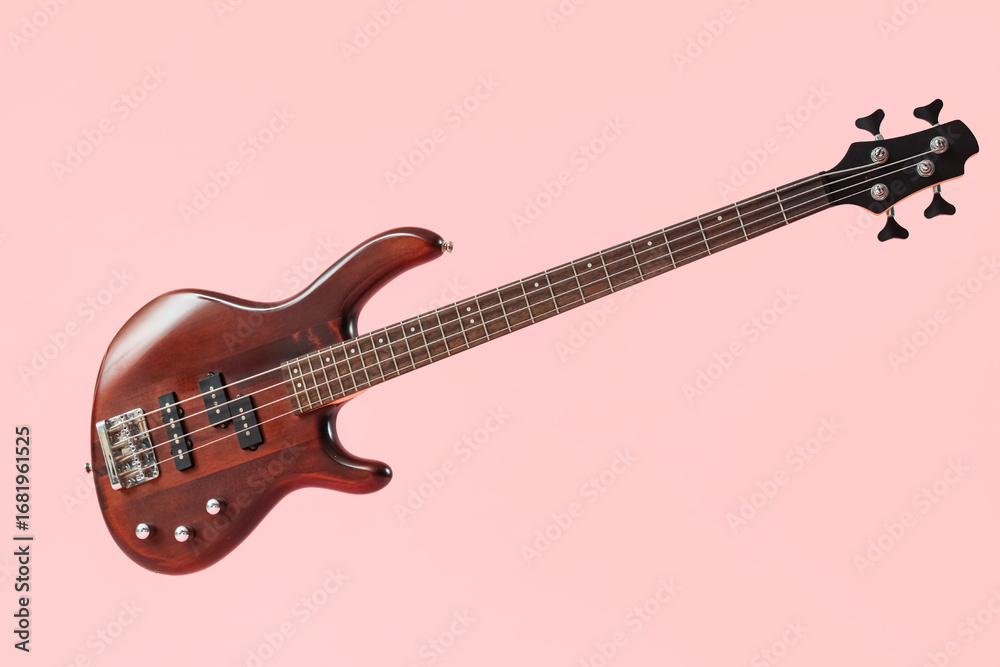 Obraz premium Modern electric guitar on pink background