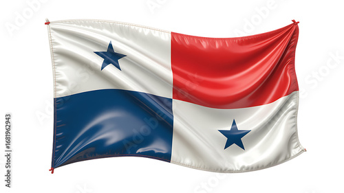 Panama Flag: Capturing the essence of Panamanian national pride, this meticulously rendered image presents the nation's flag. PNG, Transparent Background